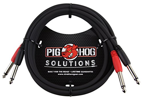 Pig Hog PD - 21406 duálny 1/4 mono kábel, 6 stôp & PB-S3403 3,5 mm Stereo na duálny 1/4 Mono Stereo Breakout