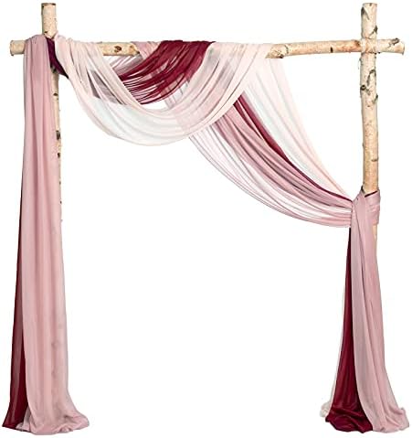 Ling 's Moment Wedding Arch Draping Fabric 3 panely 30 x 20 stôp šifónová tkanina drapérie svadobný obrad recepcia