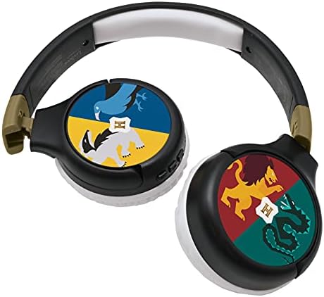 LEXiBOOK Harry Potter 2-v-1 Bluetooth slúchadlá pre deti-Stereo Bezdrôtové Káblové, bezpečné pre deti, skladacie, Nastaviteľné, HPBT010HP