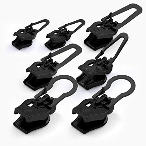 ZlideOn Zipper Pull Replacement - 7ks, Čierna, Veľká-okamžitá výmena zipsu Slider Multipack