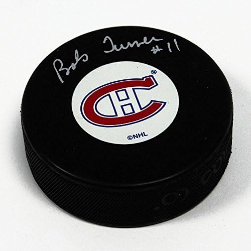Bob Turner Montreal Canadiens podpísaný hokejový puk-podpísané puky NHL