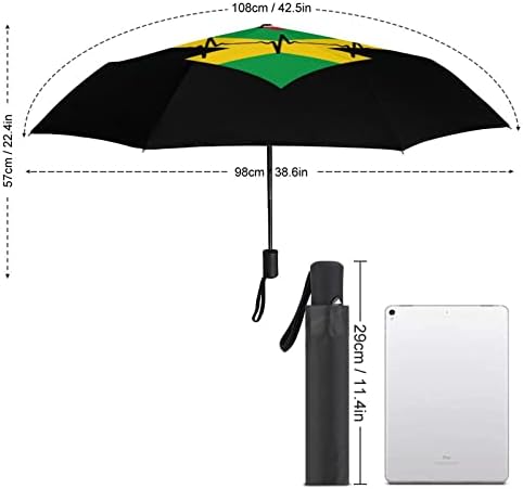 Jamajka US Root Heartbeat 3 záhyby Auto Open Close Anti-UV dáždnik cestovný dáždnik prenosné letné Dáždniky