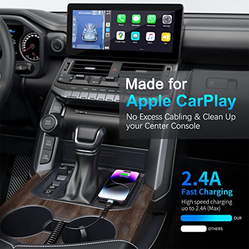 Stočený bleskový kábel do auta [2 balenia], stočený kábel Apple Carplay 6 stôp [certifikovaný Apple Mfi] cievkový nabíjací kábel iPhone kompatibilný s Iphone14/13/12/11 Pro Max / Xs Max / Xr / Xs / X/8/7/Plus / 6s Ipad / iPod