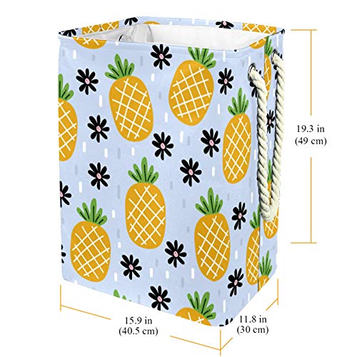 Kôš na bielizeň Cartoon Pineapple Fruit Slim Basket umývací kôš na špinavé oblečenie úložný Box 19, 3x11, 8x15, 9 in