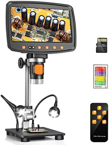 7 HDMI LCD digitálny mikroskop s obrazovkou, Dcorn 1500X mincový mikroskop pre zber mincí, Lupa na mince so svetlami