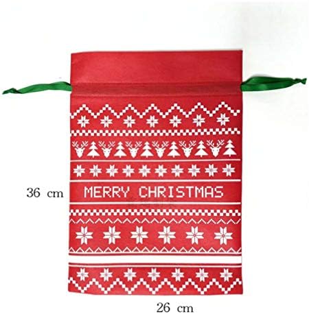 Tomaibaby vianočné darčekové tašky 2ks vianočné darčekové tašky tašky so sťahovacou šnúrkou batoh Santa Snowman