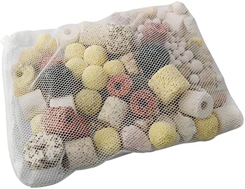 Zzlzx 1set akváriové filtračné médiá Bio guľôčky keramické krúžky so sieťovaným vreckom a zipsom jazierkový Biofilter
